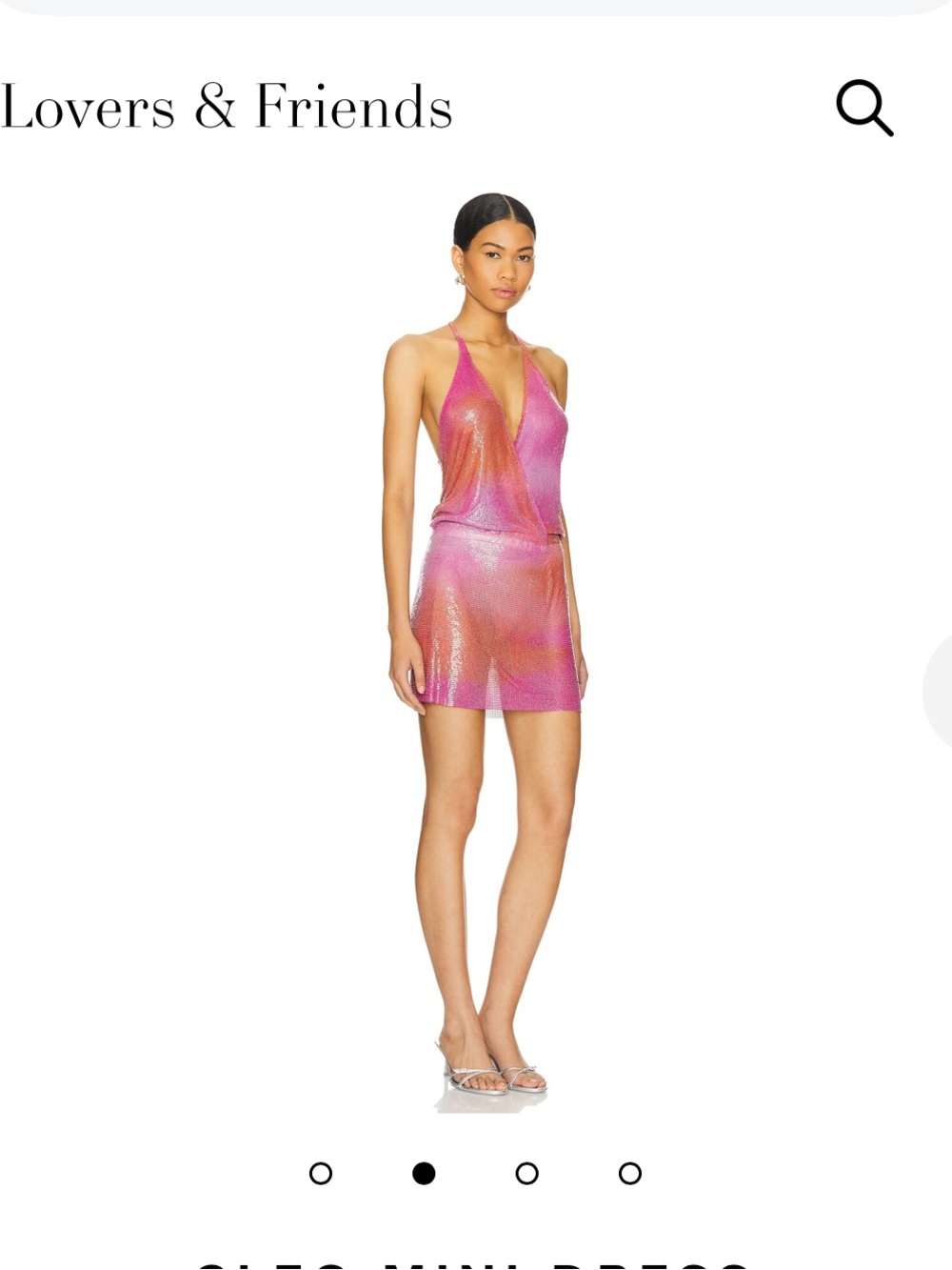 Lovers + Friends Pink and Orange Metallic Slip Mini Dress